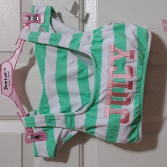Juicy Couture Mint and White Striped Terry Bikini Size Medium 🆕 - Picture 7 of 7